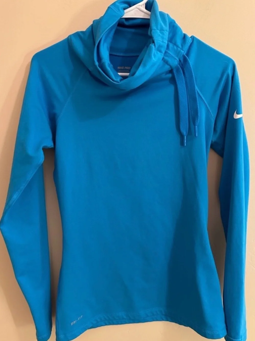 🩵 Nike Women’s Medium Turquoise Cowl Neck Long Sleeve Sweatshirt - EUC